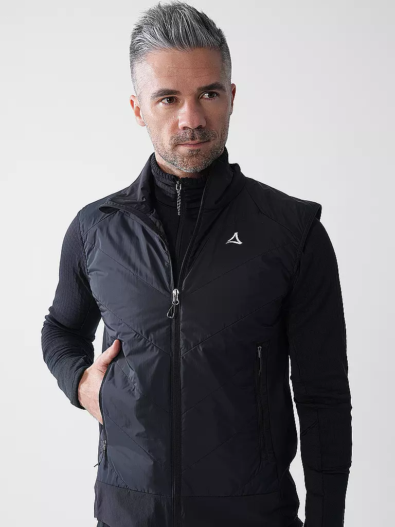 SCHÖFFEL | Herren Hybridweste Style Blaueis | schwarz