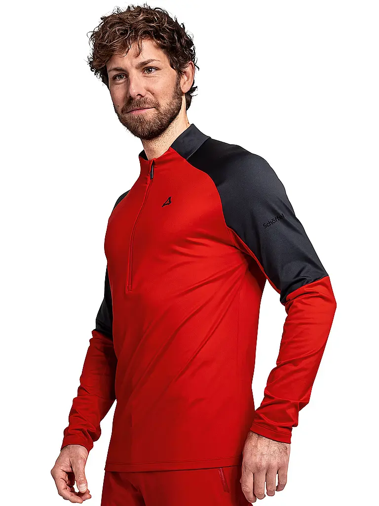 SCHÖFFEL | Herren Unterzieh Zipshirt Style Safoon | rot