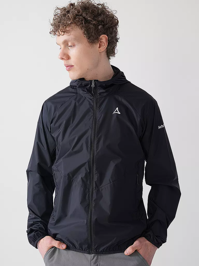 SCHÖFFEL | Herren WIndbreaker Wutach Hoodie | schwarz