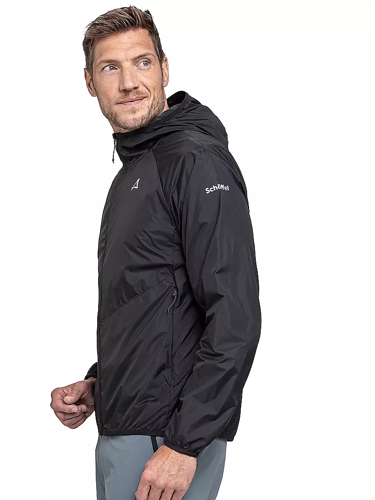 SCHÖFFEL | Herren WIndbreaker Wutach Hoodie | schwarz