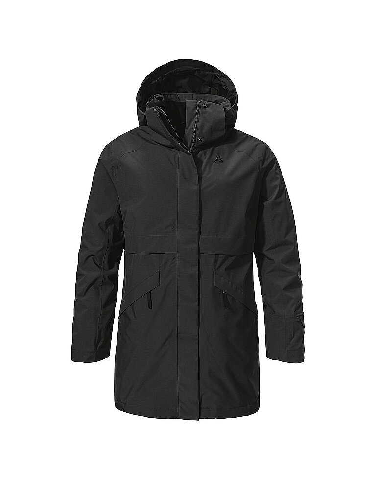 Schöffel Damen Winterparka Malkay Hoodie schwarz