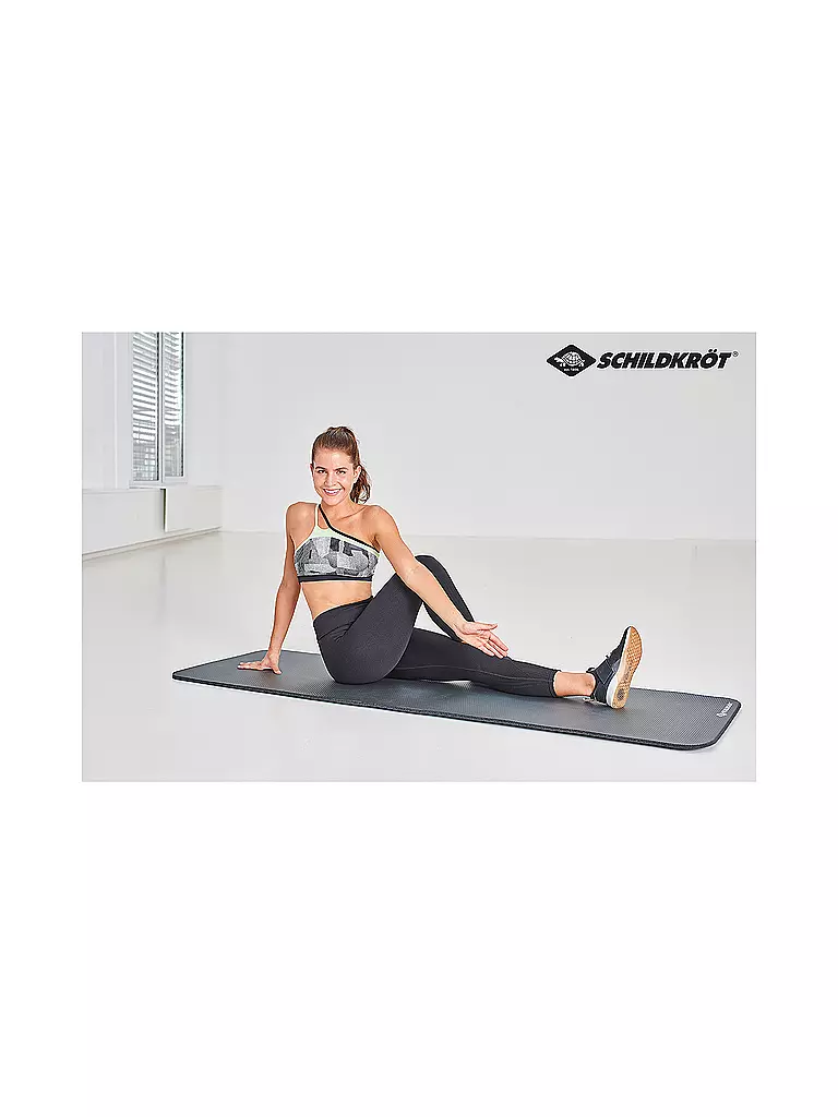 SCHILDKRÖT |  Fitnessmatte 10 mm, Grau, mit Tragegurt | 
