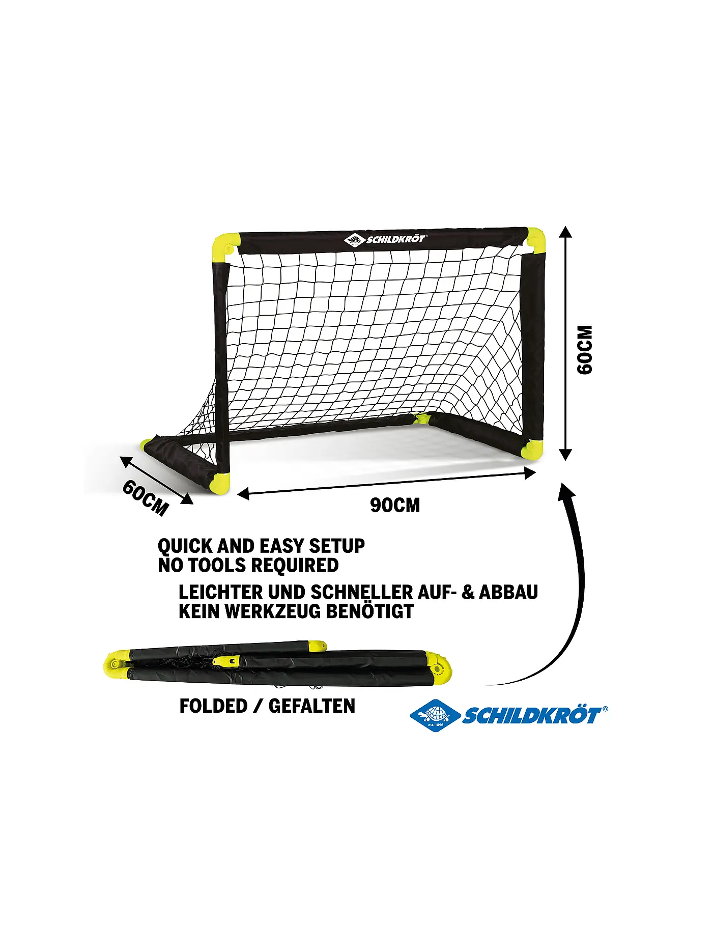 SCHILDKRÖT | Fußballtor faltbar | schwarz