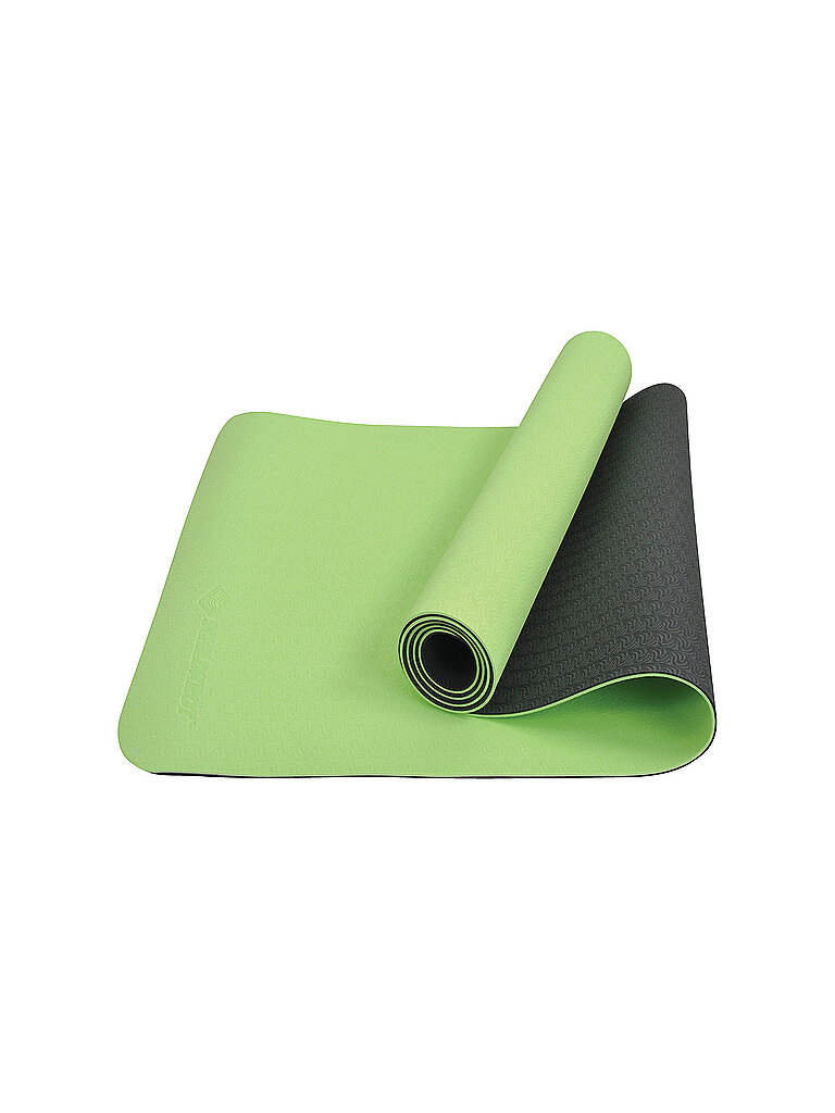 SCHILDKRÖT  Bicolor Yogamatte, Lime-Anthrazit, 4mm, PVC-frei, im Carrybag  grün