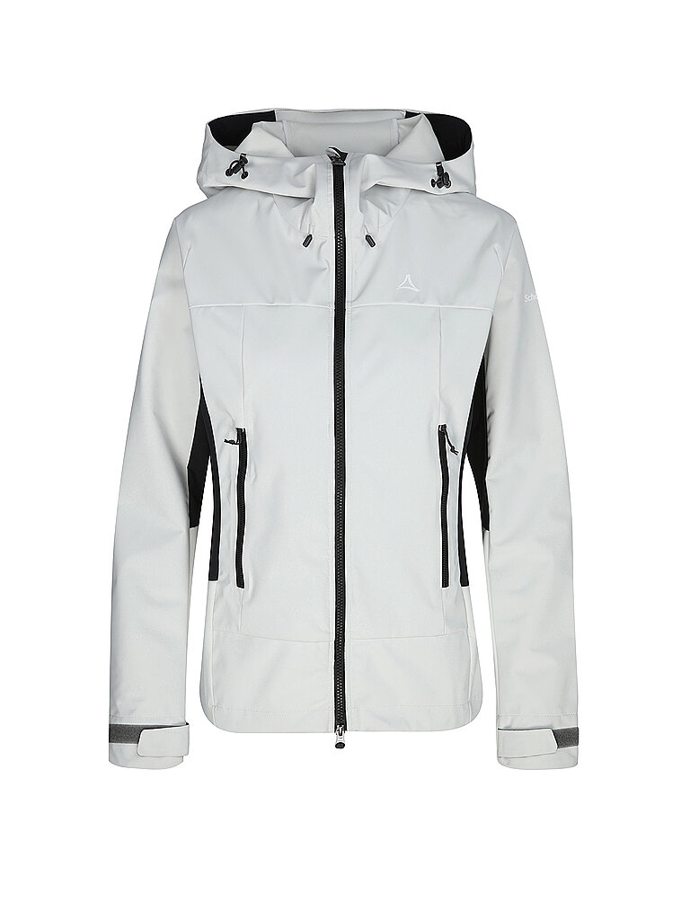 SCHÖFFEL Damen Softshelljacke Blaueis Hoodie weiss | 34