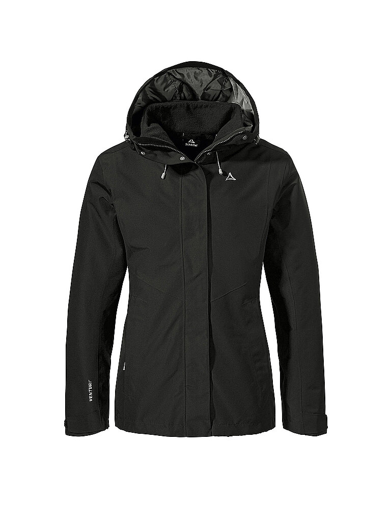 SCHÖFFEL Damen Wanderjacke Okere 2L 3in1 Hoodie schwarz | 42