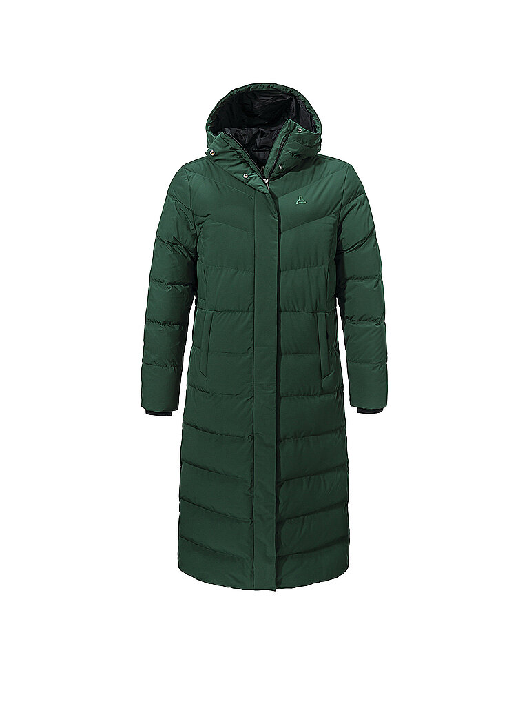 SCHÖFFEL Damen Wintermantel Vindave Down Hoodie dunkelgrün | 36