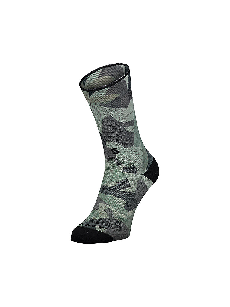 SCOTT Herren Radsocken Trail Camo Map Crew grau | 39-41