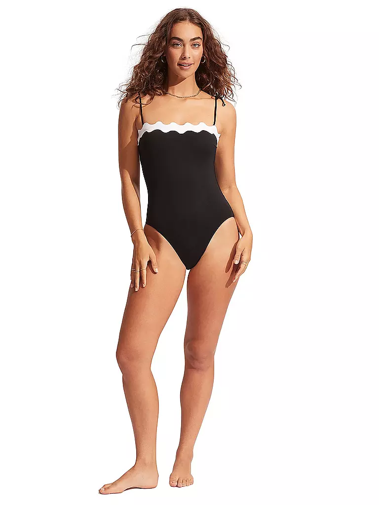 SEAFOLLY | Damen Badeanzug Ric Rac | schwarz