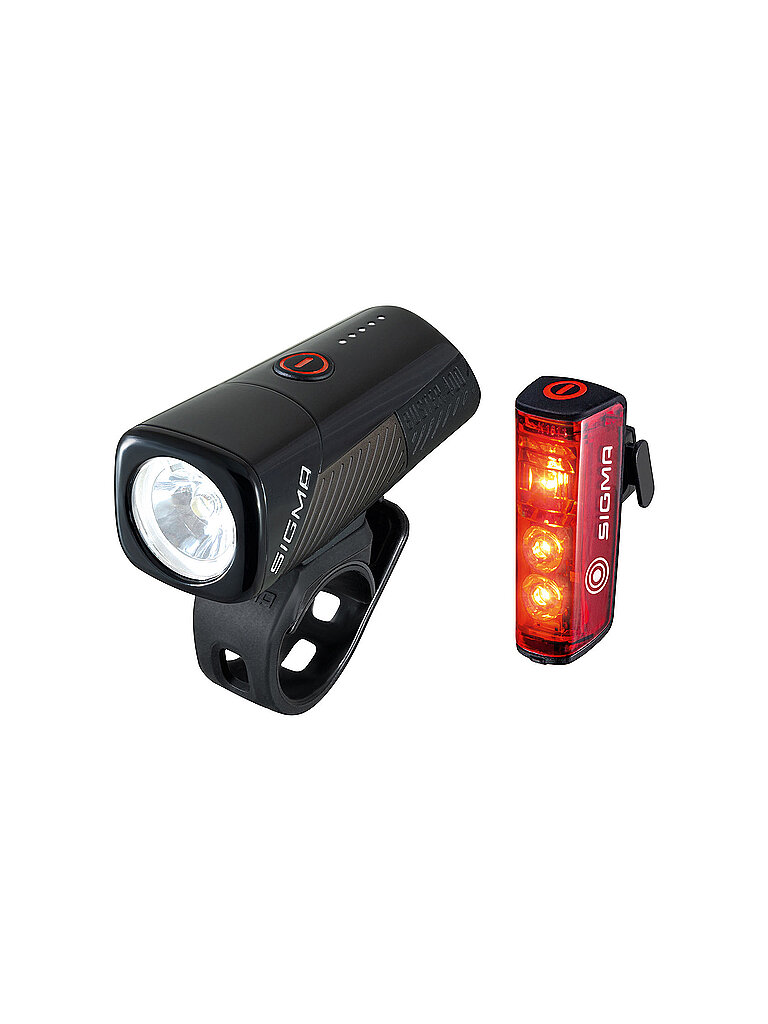 SIGMA Fahrrad Akku Lichtset Buster 400 mit Blaze Flash Rücklicht schwarz