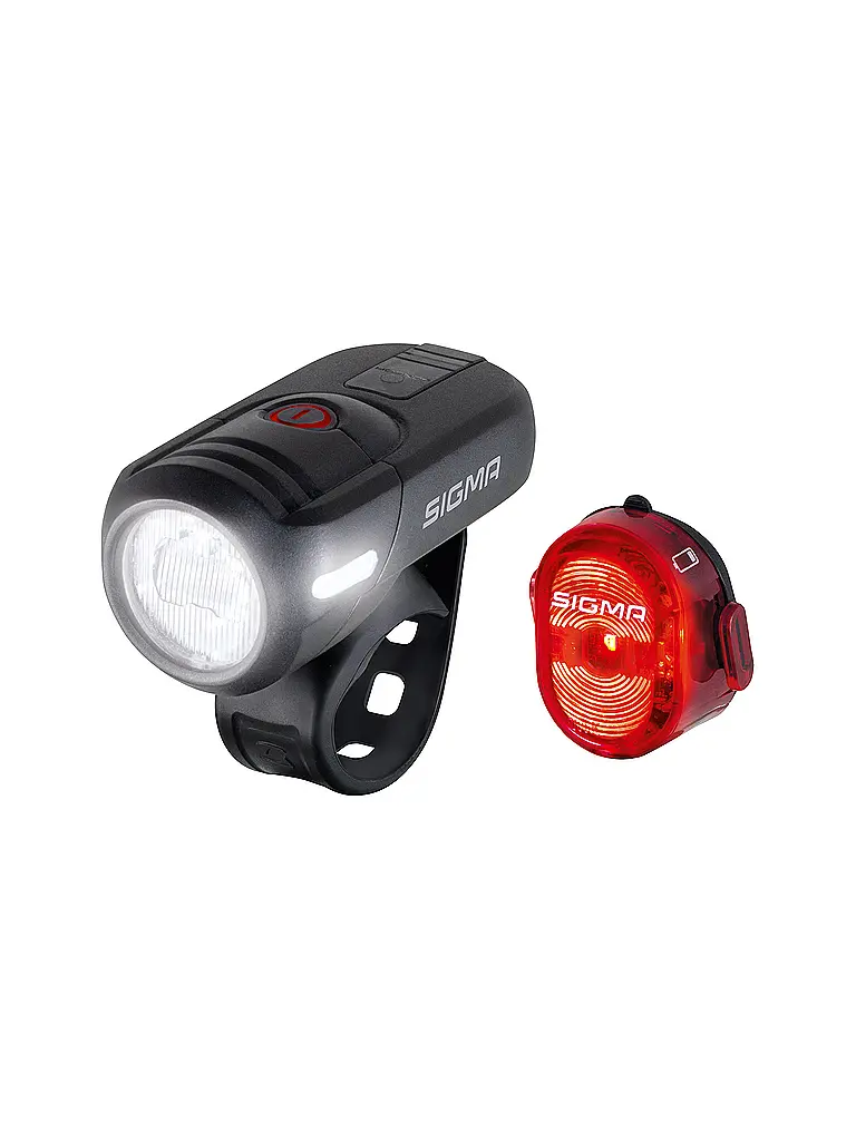 SIGMA | Fahrrad Akku Lichtset Aura 45 mit Nugget II Rücklicht | Schwarz