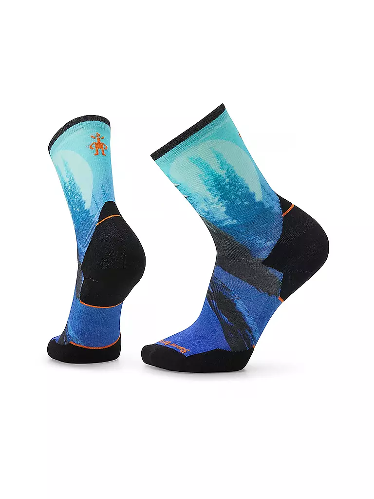 SMARTWOOL | Herren Wandersocken Athlete Edition Run Print Crew | blau