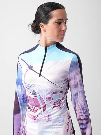 SPORTALM | Camiseta interior con cremallera para mujer con estampado exclusivo