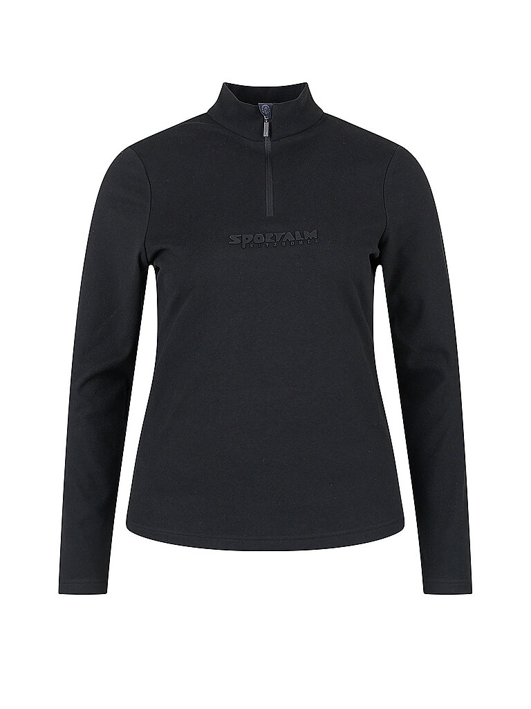 SPORTALM Damen Unterzieh Zipshirt aus dünner Fleece-Qualität schwarz | 38