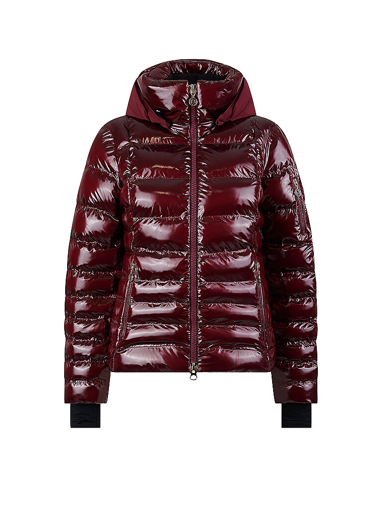 Sportalm Damen Skijacke mit Metallic-Effekt dunkelrot