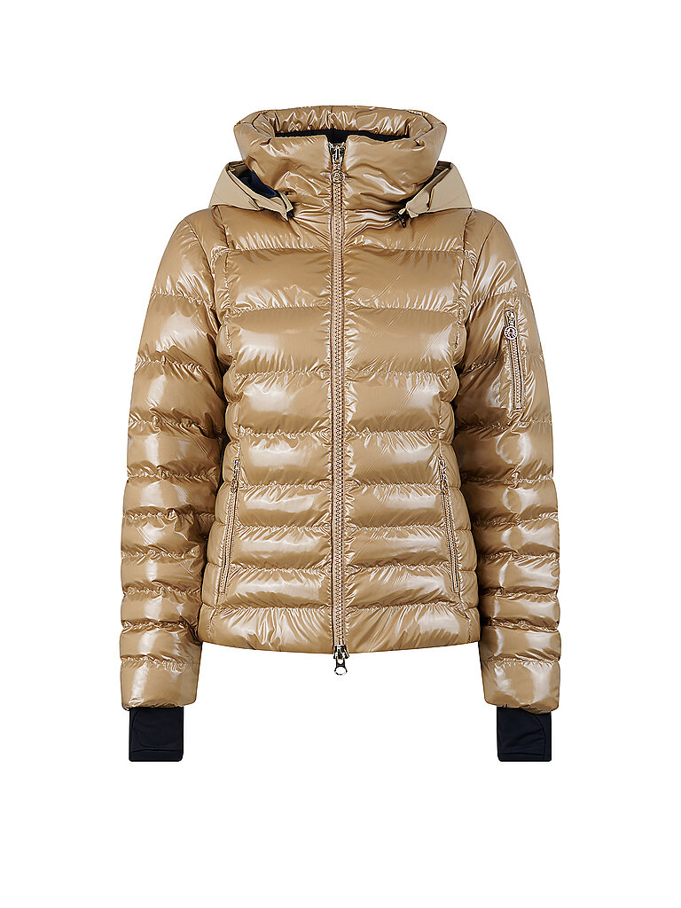 Sportalm Damen Skijacke mit Metallic-Effekt hellbraun