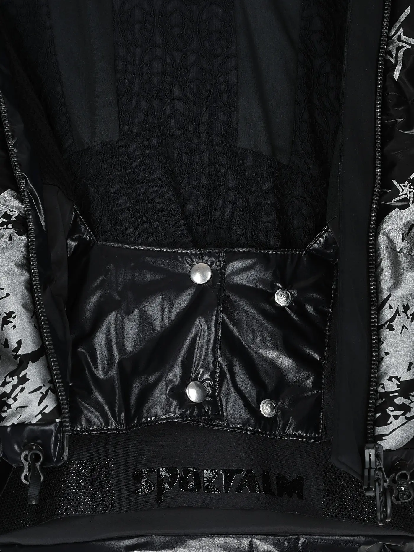 SPORTALM | Damen Echtdaunen-Jacke mit Druck | schwarz