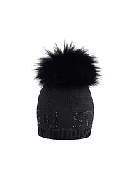 SPORTALM | Damen Mütze mit Kunstfellbommel | Schwarz