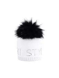 SPORTALM | Damen Mütze mit Kunstfellbommel | Weiss