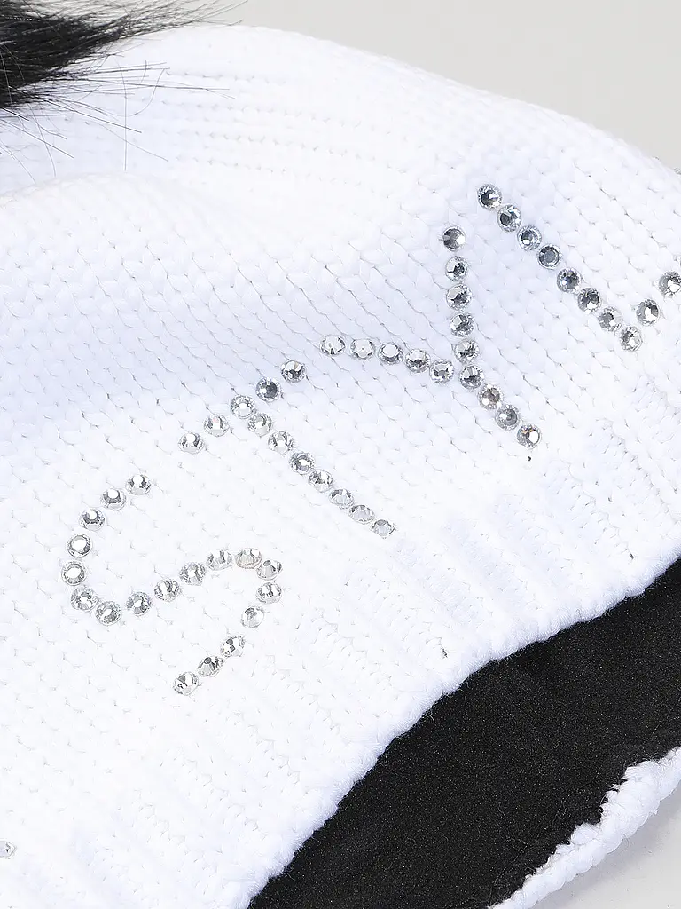 SPORTALM | Damen Mütze mit Kunstfellbommel | Weiss