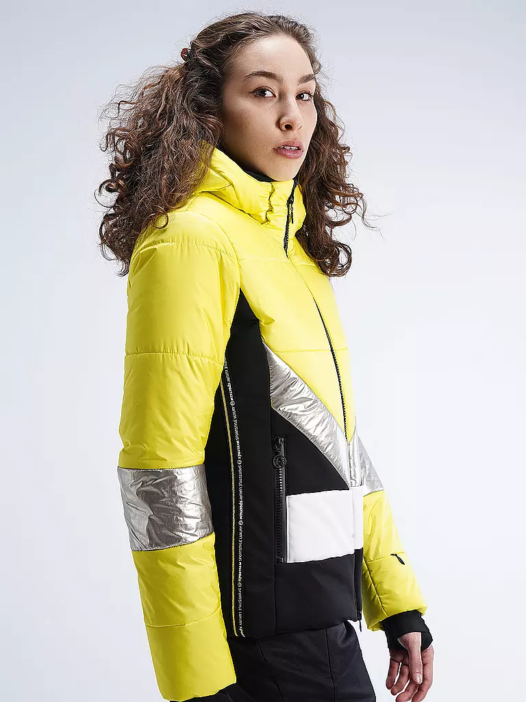 SPORTALM | Damen Skijacke Colourblock mit icegoldenen Akzenten  | gelb