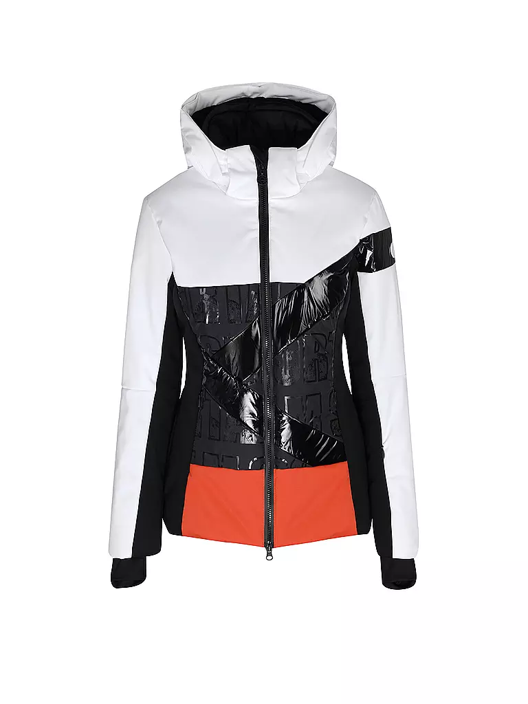 SPORTALM | Damen Skijacke in gekonntem Materialmix und Colour Blocking  | schwarz