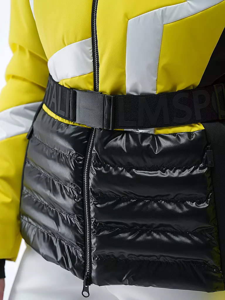 SPORTALM | Damen Skijacke mit Sternen-Muster und Gürtel | gelb