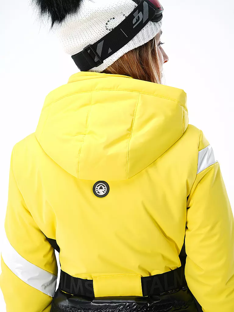 SPORTALM | Damen Skijacke mit Sternen-Muster und Gürtel | gelb