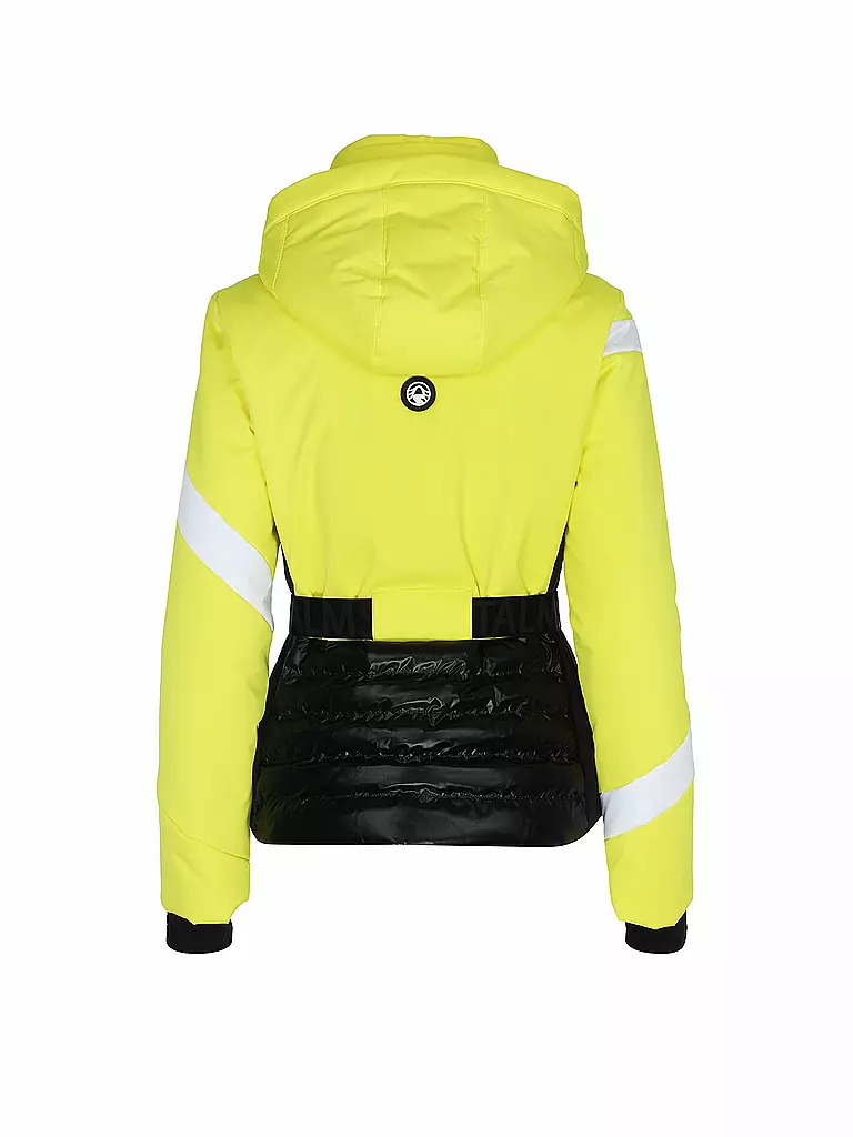 SPORTALM | Damen Skijacke mit Sternen-Muster und Gürtel | gelb