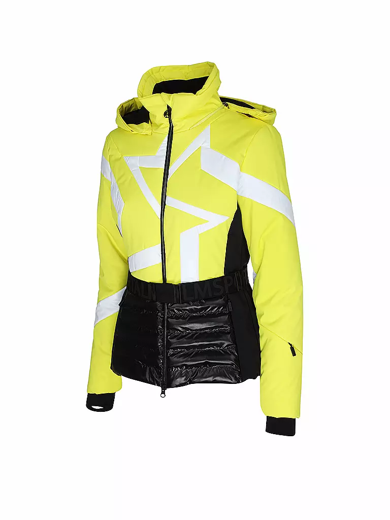 SPORTALM | Damen Skijacke mit Sternen-Muster und Gürtel | gelb