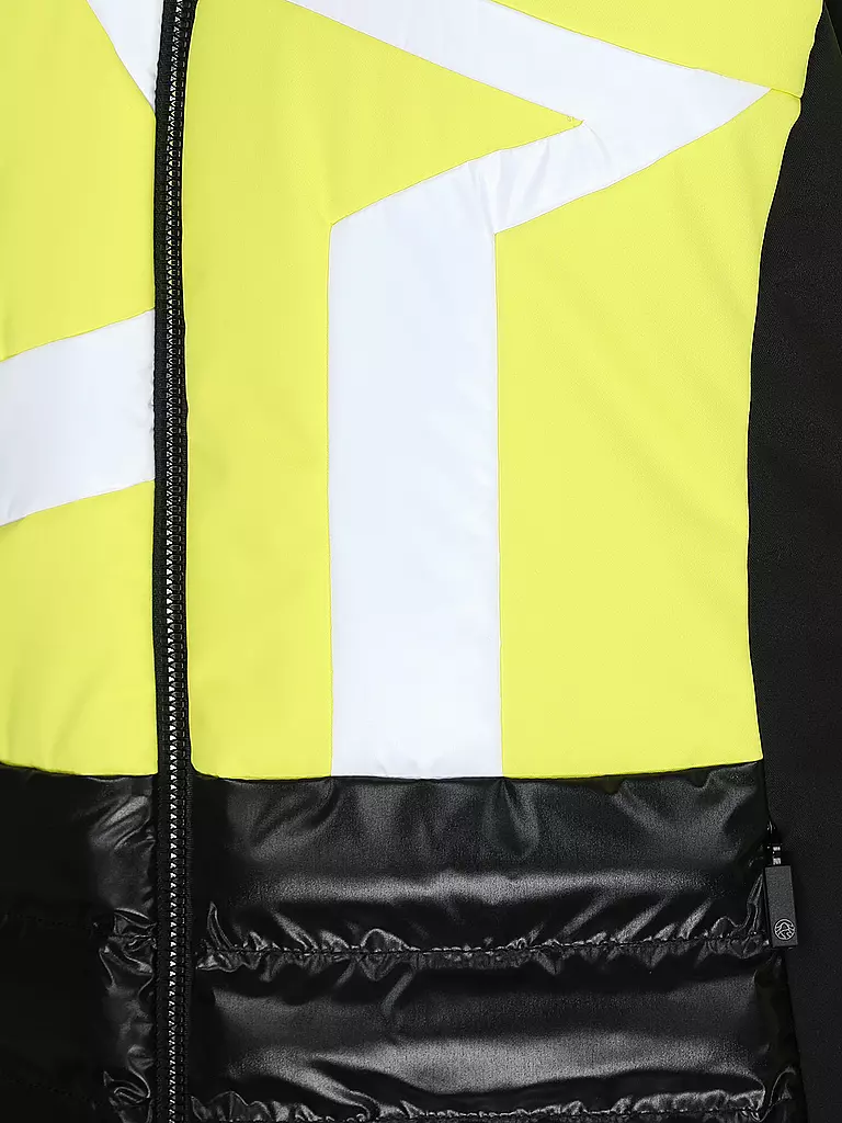 SPORTALM | Damen Skijacke mit Sternen-Muster und Gürtel | gelb