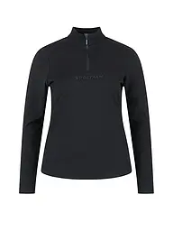 SPORTALM | Damen Unterzieh Zipshirt aus dünner Fleece-Qualität | Schwarz