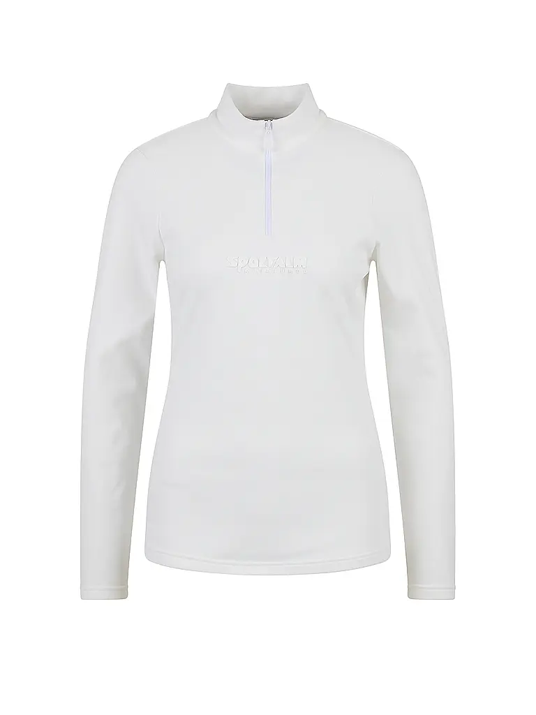 SPORTALM | Damen Unterzieh Zipshirt aus dünner Fleece-Qualität | weiss