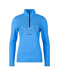 SPORTALM | Damen Unterzieh Zipshirt mit aufregendem Folienprint | Blau