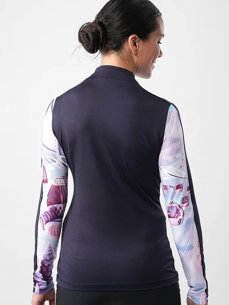 SPORTALM | Damen Unterzieh Zipshirt mit exklusivem Print | schwarz