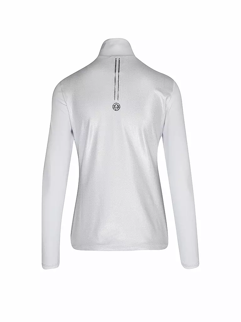 SPORTALM | Damen Unterzieh Zipshirt mit handentworfenem Druckmotiv  | weiss