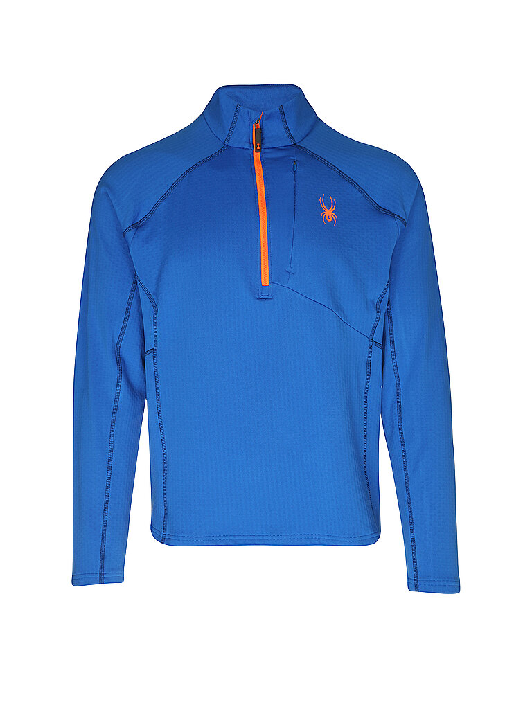 Spyder Herren Unterzieh Zipshirt Gridweb Fleece blau