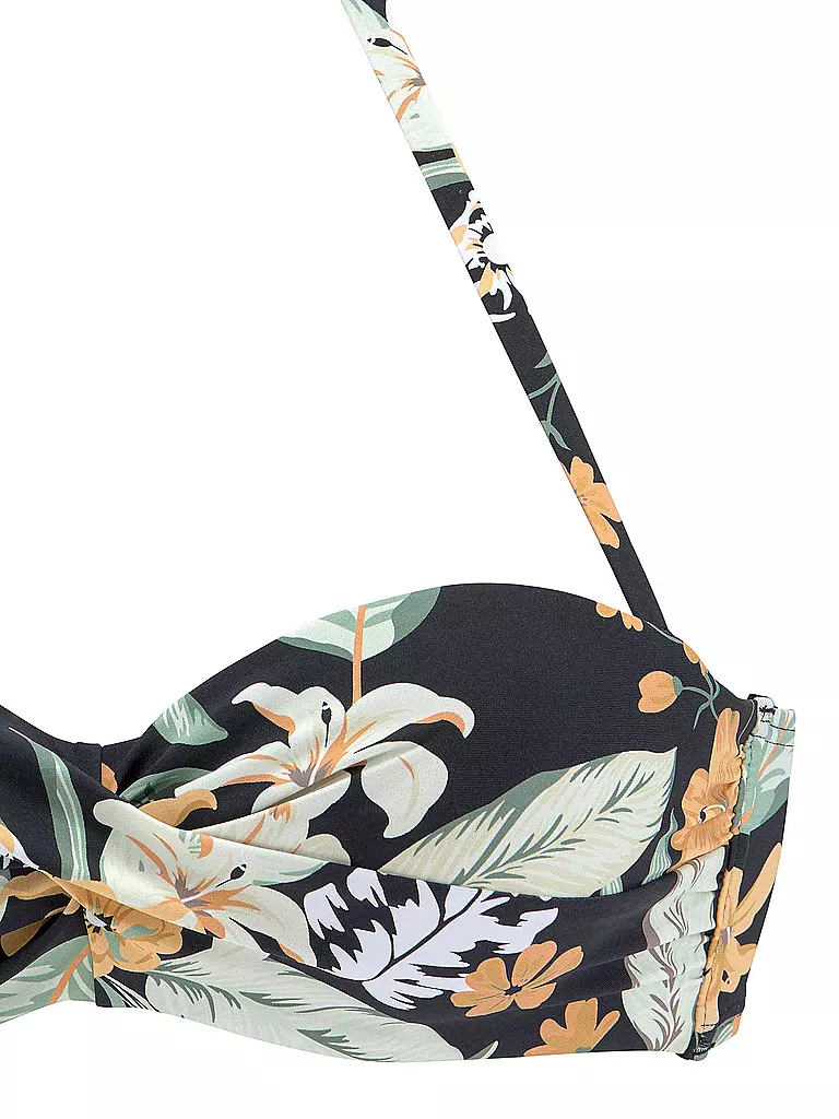 SUNSEEKER | Damen Bikinioberteil  Bandeau Bügel Black-Print | orange