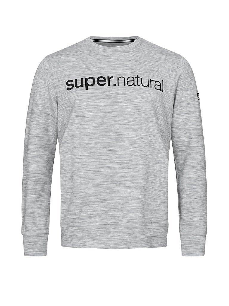 SUPER NATURAL Herren Langarmshirt Signature grau | M