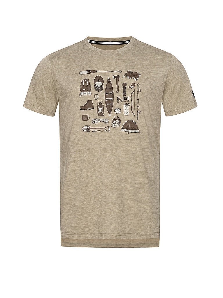 SUPER NATURAL Herren Funktionsshirt Camping Gear beige | S