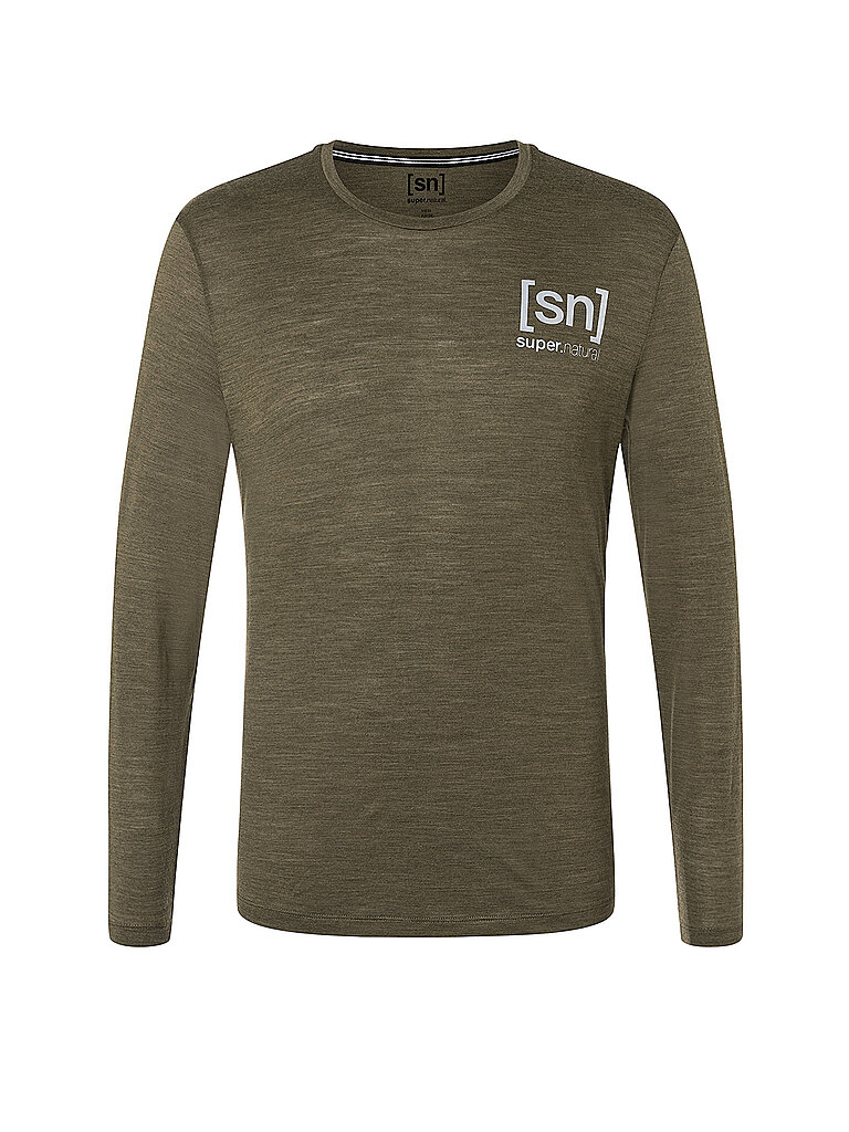 SUPER NATURAL Herren Langarmshirt Active olive | S