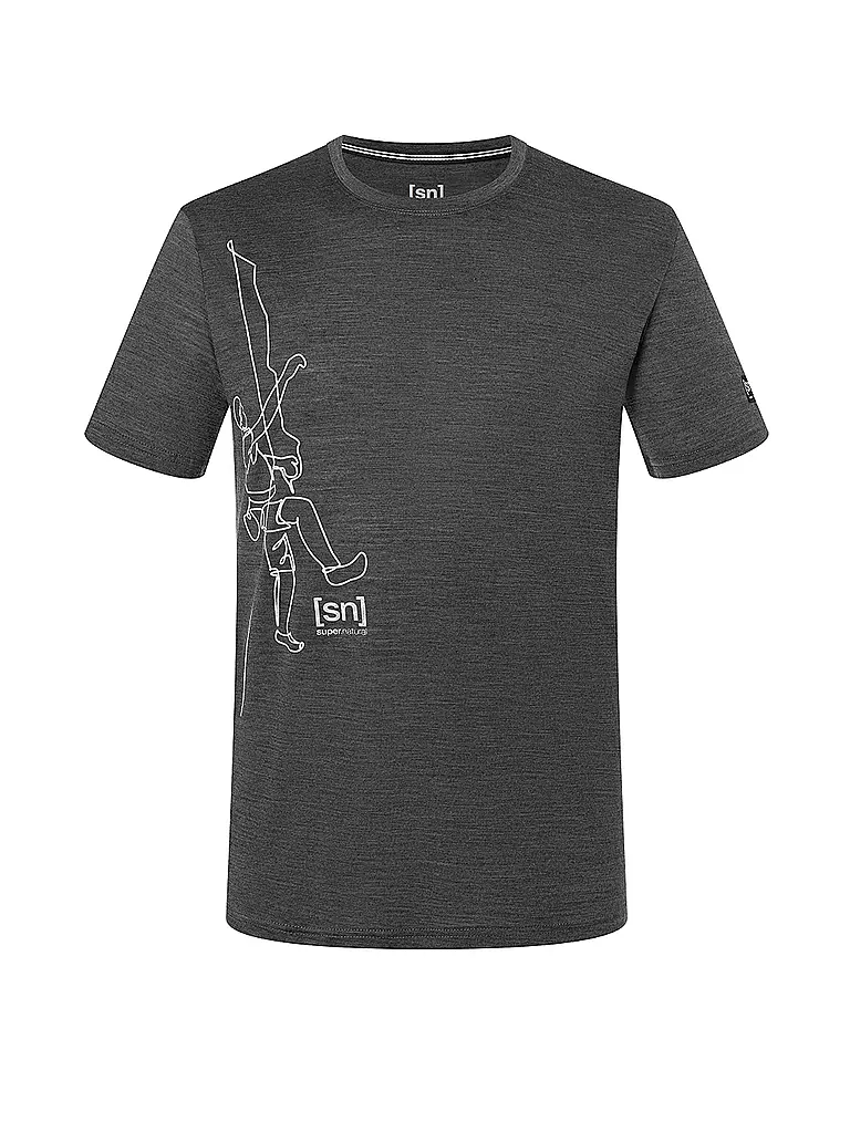 SUPER NATURAL | Herren Funktionsshirt Climbing Line | grau