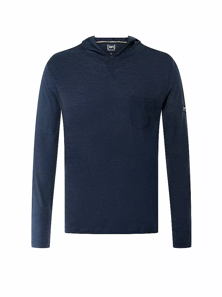 SUPER NATURAL | Herren Funktionsshirt Summer Hoodie | blau