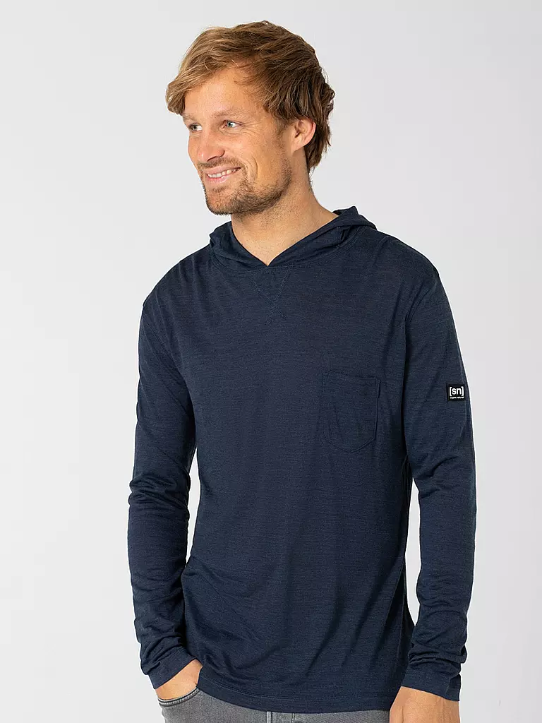 SUPER NATURAL | Herren Funktionsshirt Summer Hoodie | blau
