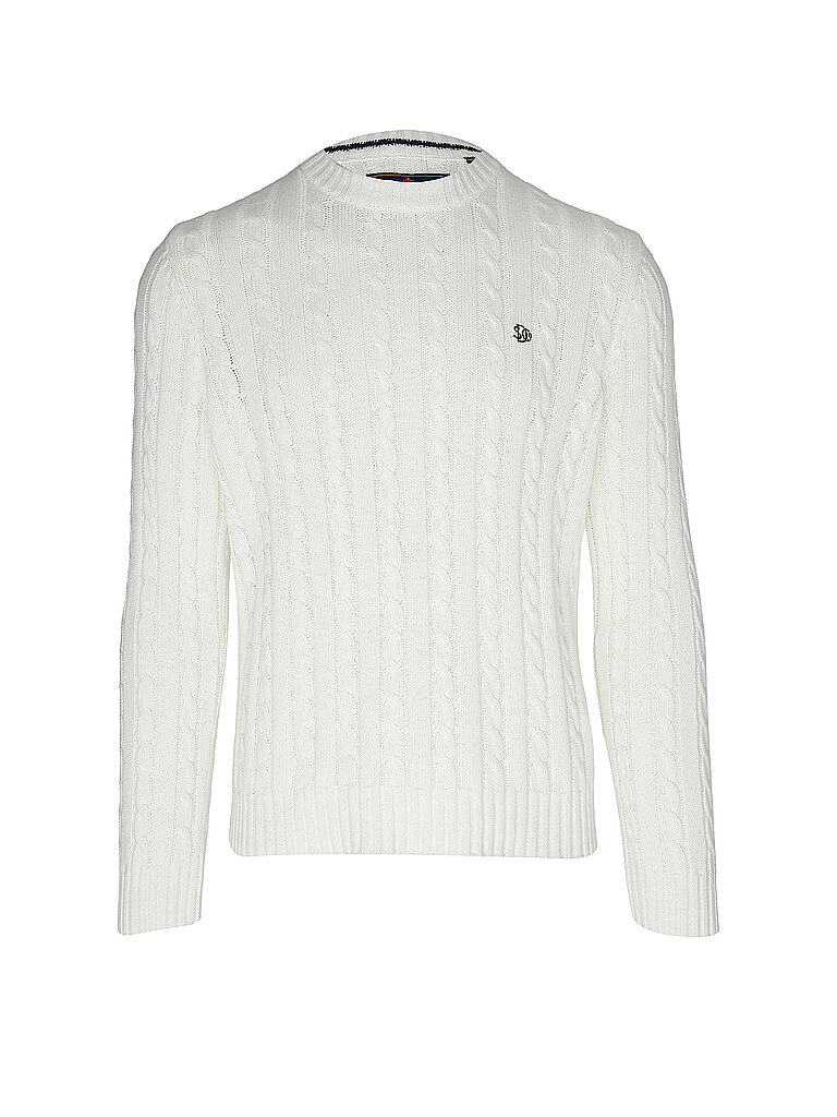 SUPERDRY Herren Sweater Cotton Cable Knit Crew Jumper creme | S