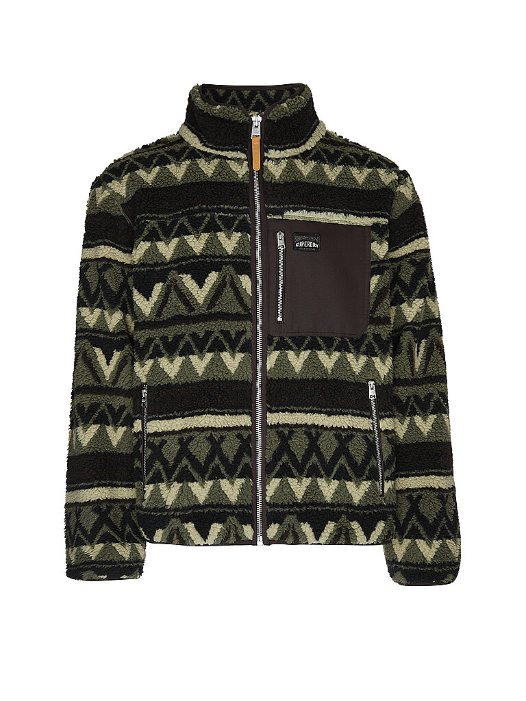 SUPERDRY Herren Fleecejacke Abstract  olive | XL
