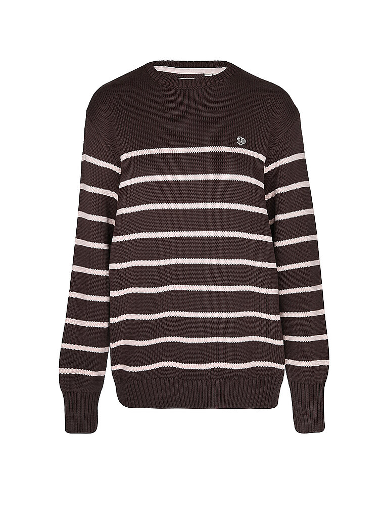 Superdry Damen Sweater Oversized Stripe Jumper braun