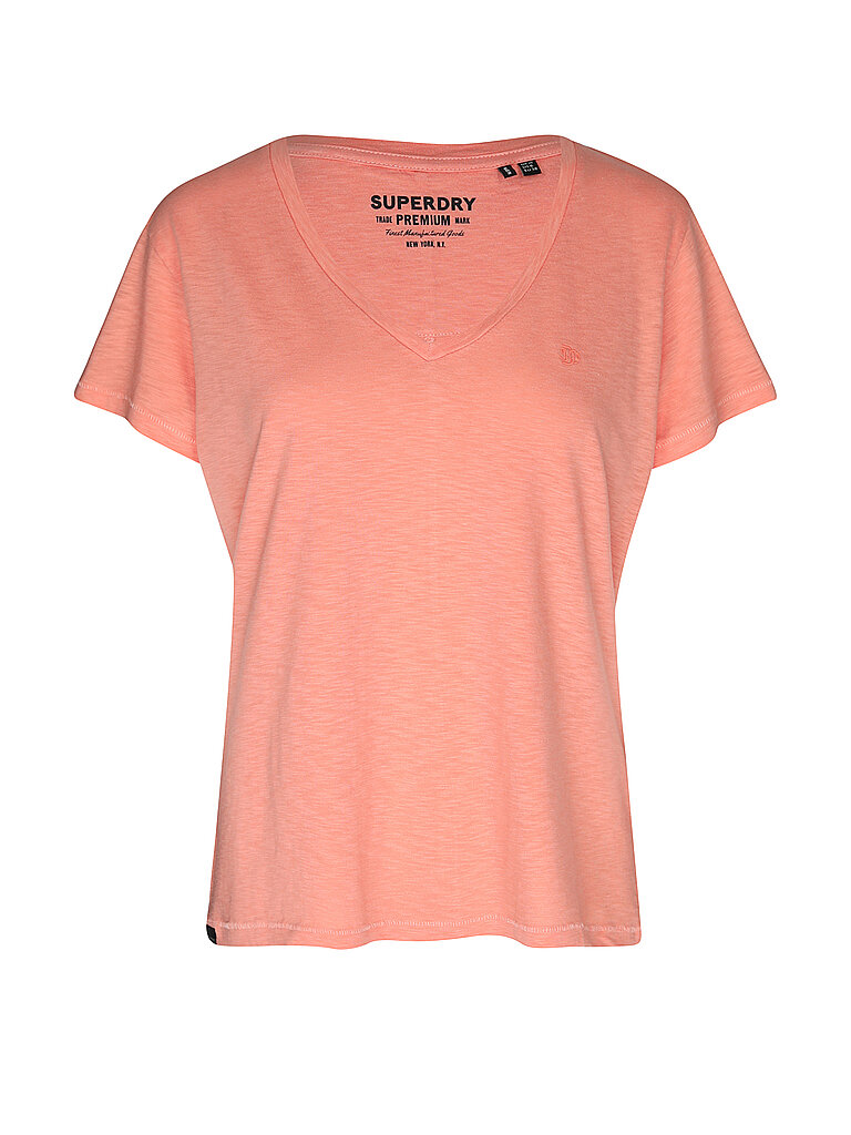SUPERDRY Damen T-Shirt Studios Slub Embroidered koralle | XS