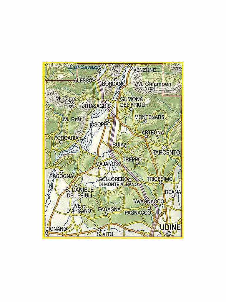 TABACCO | Wanderkarte - Prealpi del Gemonese, Colli morenici del Friuli 1:25.000 | keine Farbe