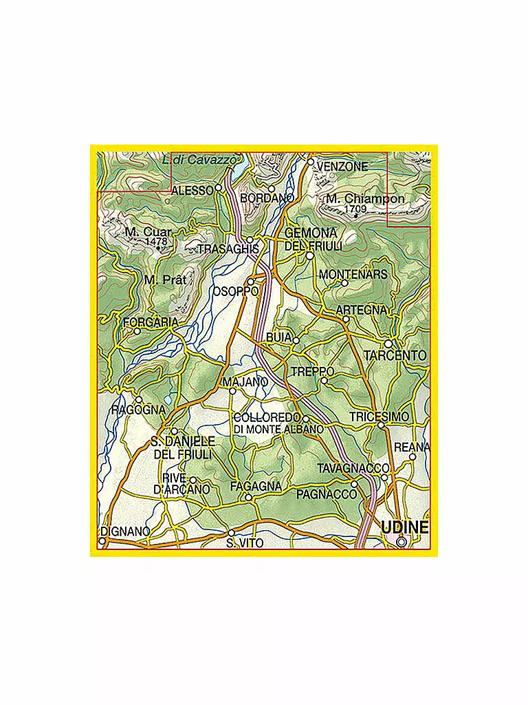 TABACCO | Wanderkarte - Prealpi del Gemonese, Colli morenici del Friuli 1:25.000 | keine Farbe